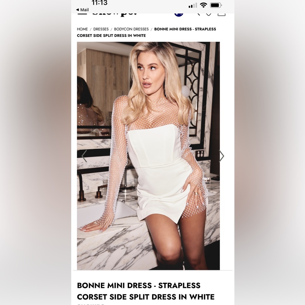 BONNE MINI DRESS - STRAPLESS CORSET SIDE SPLIT DRESS IN WHITE
NEW WITH TAGS